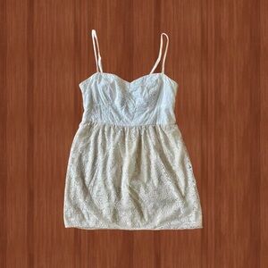 American Eagle Cream Lace Corset Mini Dress - Size L